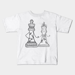 King & Queen Chess figures Kids T-Shirt